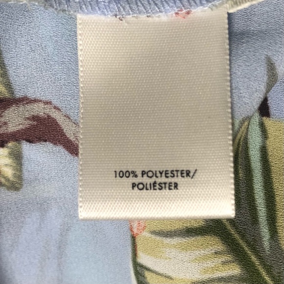 Ann Taylor flowy jungle floral print top size S oversized tie sleeve EUC - Picture 9 of 10